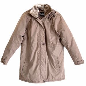 Totes NEW Beige Faux Fur Hooded Anorak Coat